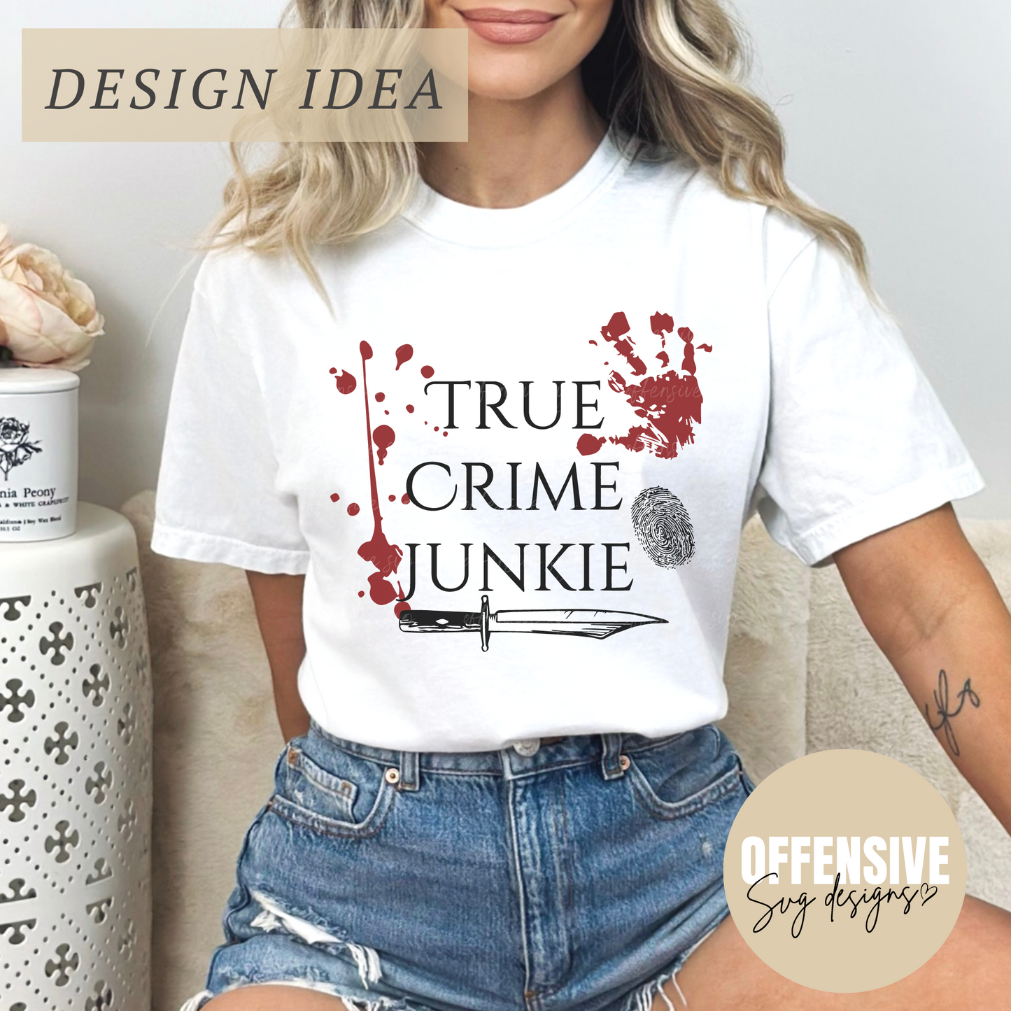 True Crime SVG | True Crime Shirt | Crime Junkie | Coffee Mug SVG | By Offensive Svg