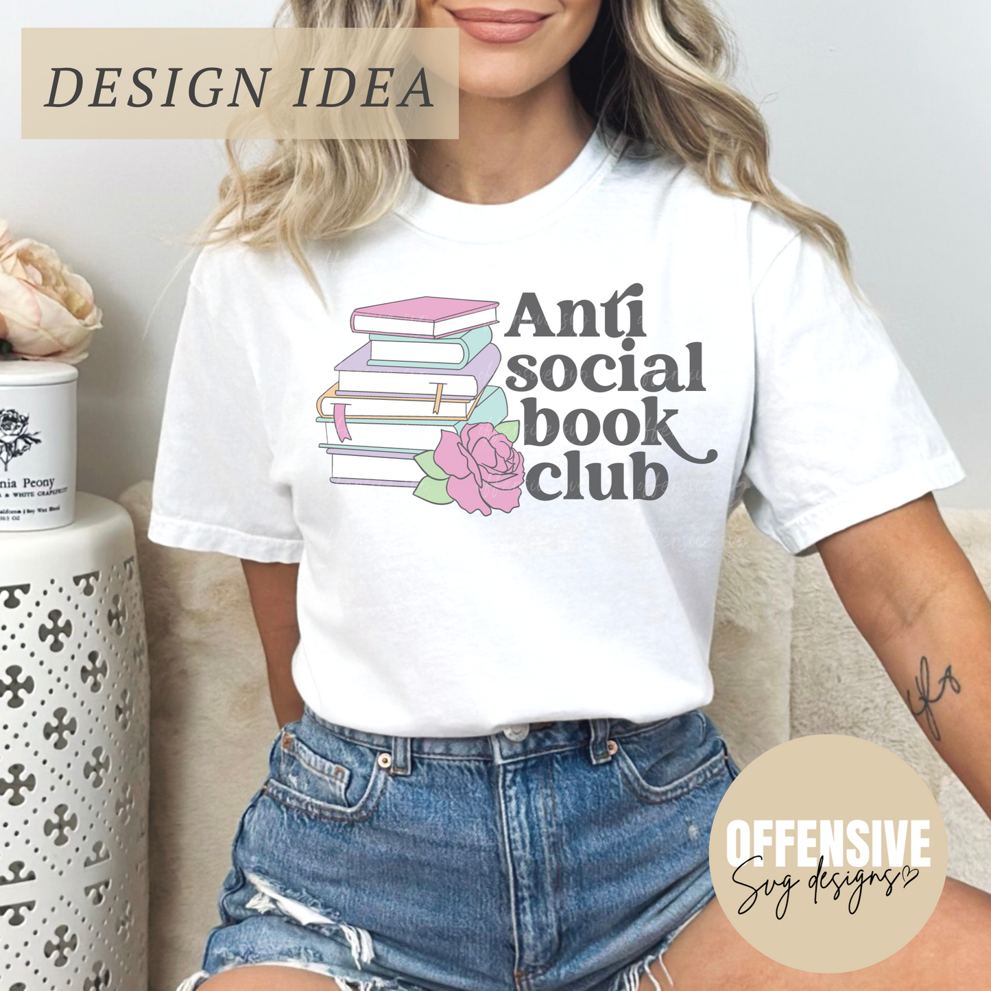 Antisocial Book Club Svg | Book Svg | By Offensive Svg