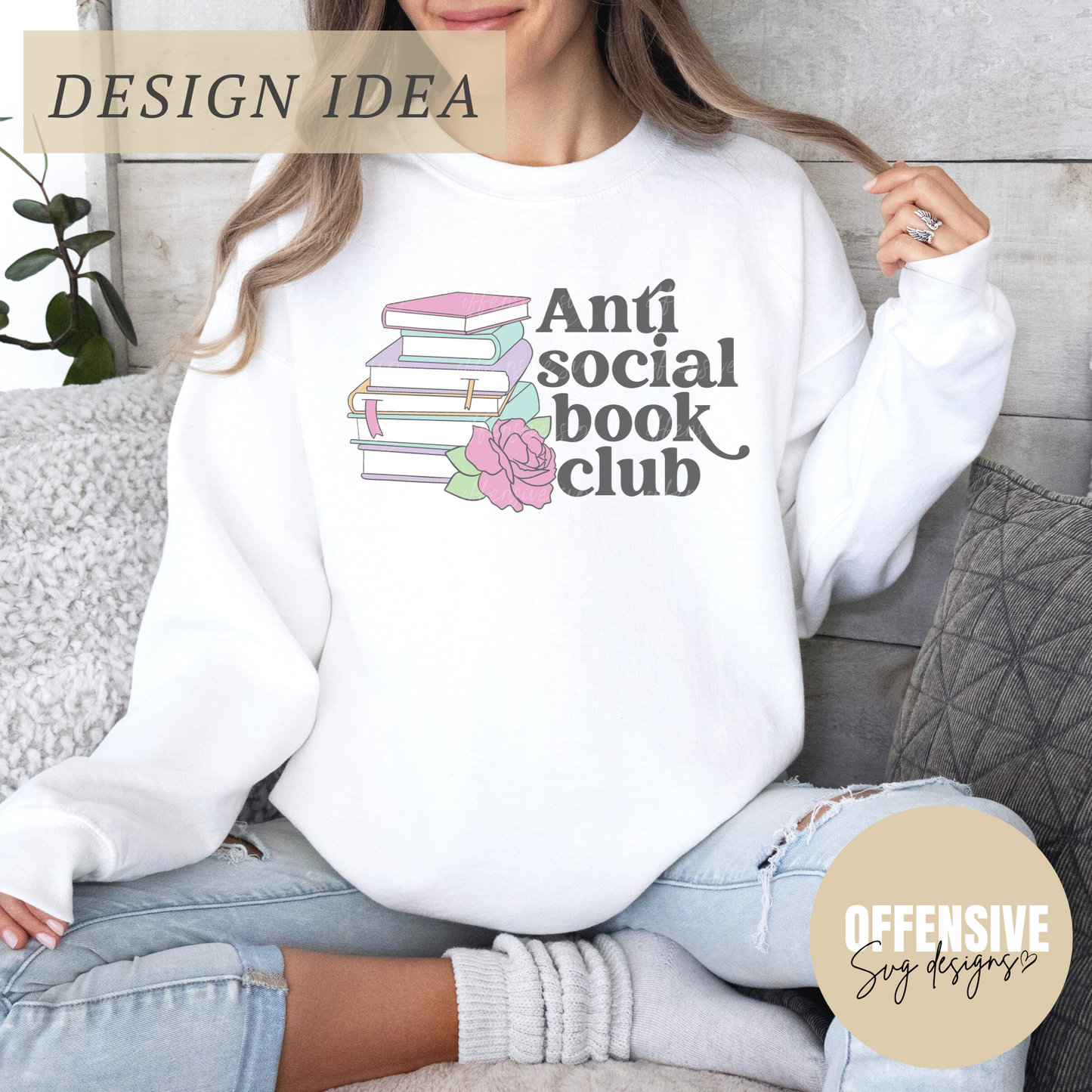 Antisocial Book Club Svg | Book Svg | By Offensive Svg