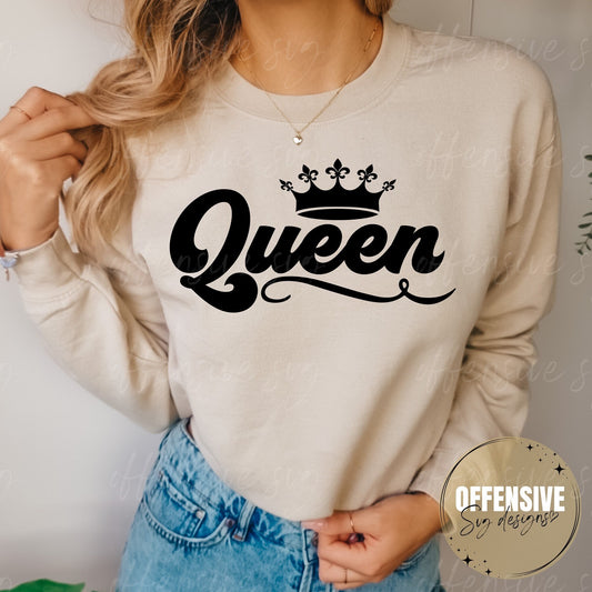 Queen Svg - Crown Svg - Royal Svg - Svg For Shirts - Woman Svg - Cricut Svg - Png