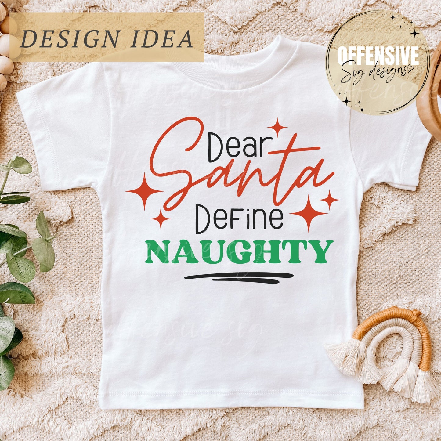 Dear Santa Define Naughty SVG | Funny Sarcastic Groovy Christmas Cut File | by Offensive Svg