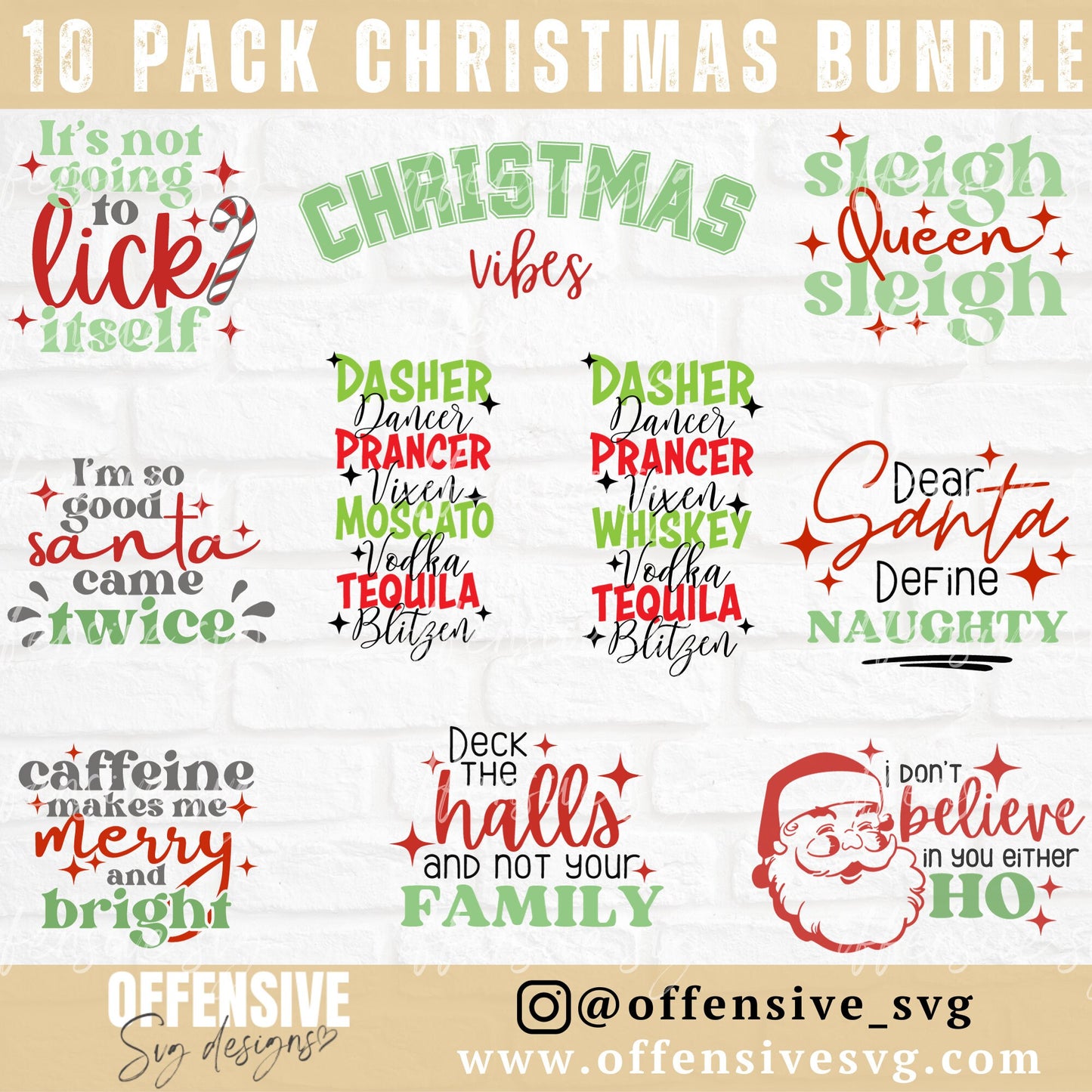 Christmas SVG Bundle | Adult Christmas | Christmas Quotes  | by Offensive Svg