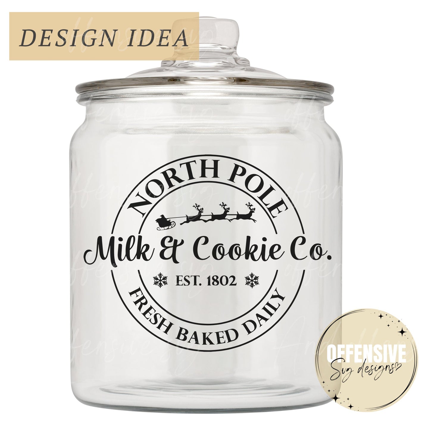 Milk and Cookies SVG | Christmas Santa, Cookie Jar Label, North Pole Design | by Offensive Svg