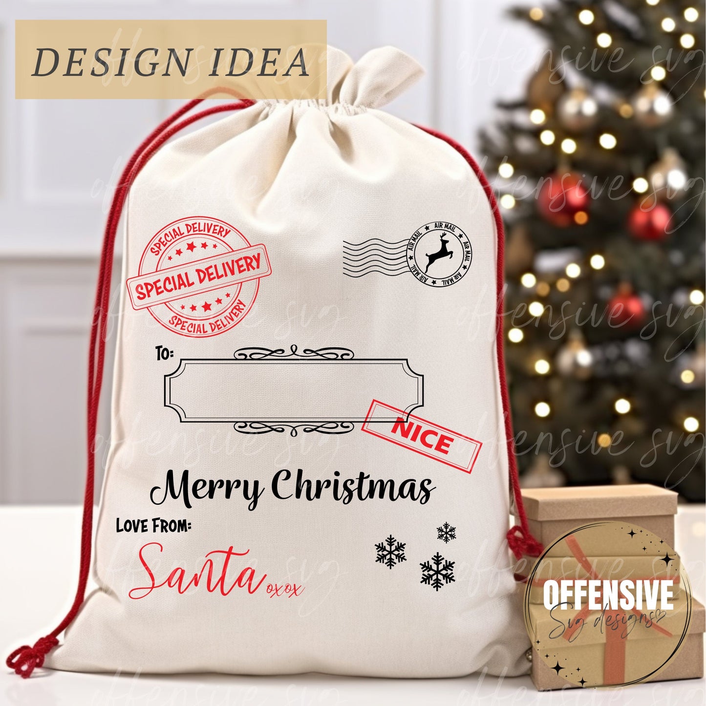 Santa Sack SVG | North Pole Special Delivery Santa Mail | by Offensive Svg