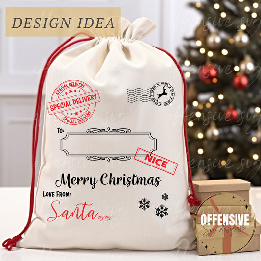 Santa Sack SVG | North Pole Special Delivery Santa Mail | by Offensive Svg