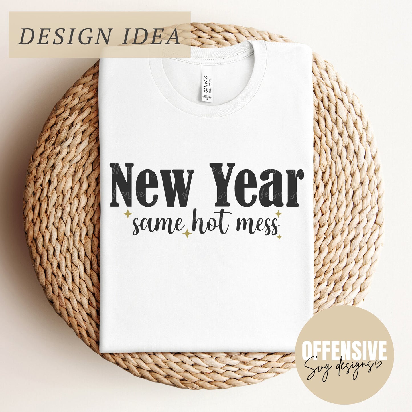 New Year Same Hot Mess Svg - New Years Svg - Happy New Year Svg - New Year Svg - Sarcastic Svg - Svg For Shirts - Cricut Svg - Png