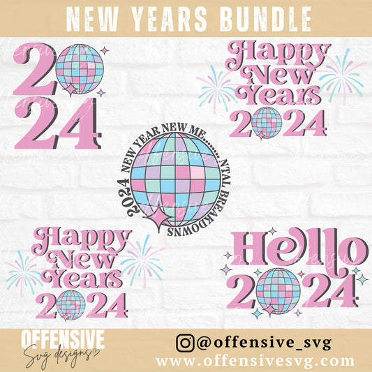 New Years SVG | Disco Ball SVG | Firework SVG |  Happy New Year Svg | Sarcasm Svg | Svg Bundle | Png For Sublimation | By Offensive Svg