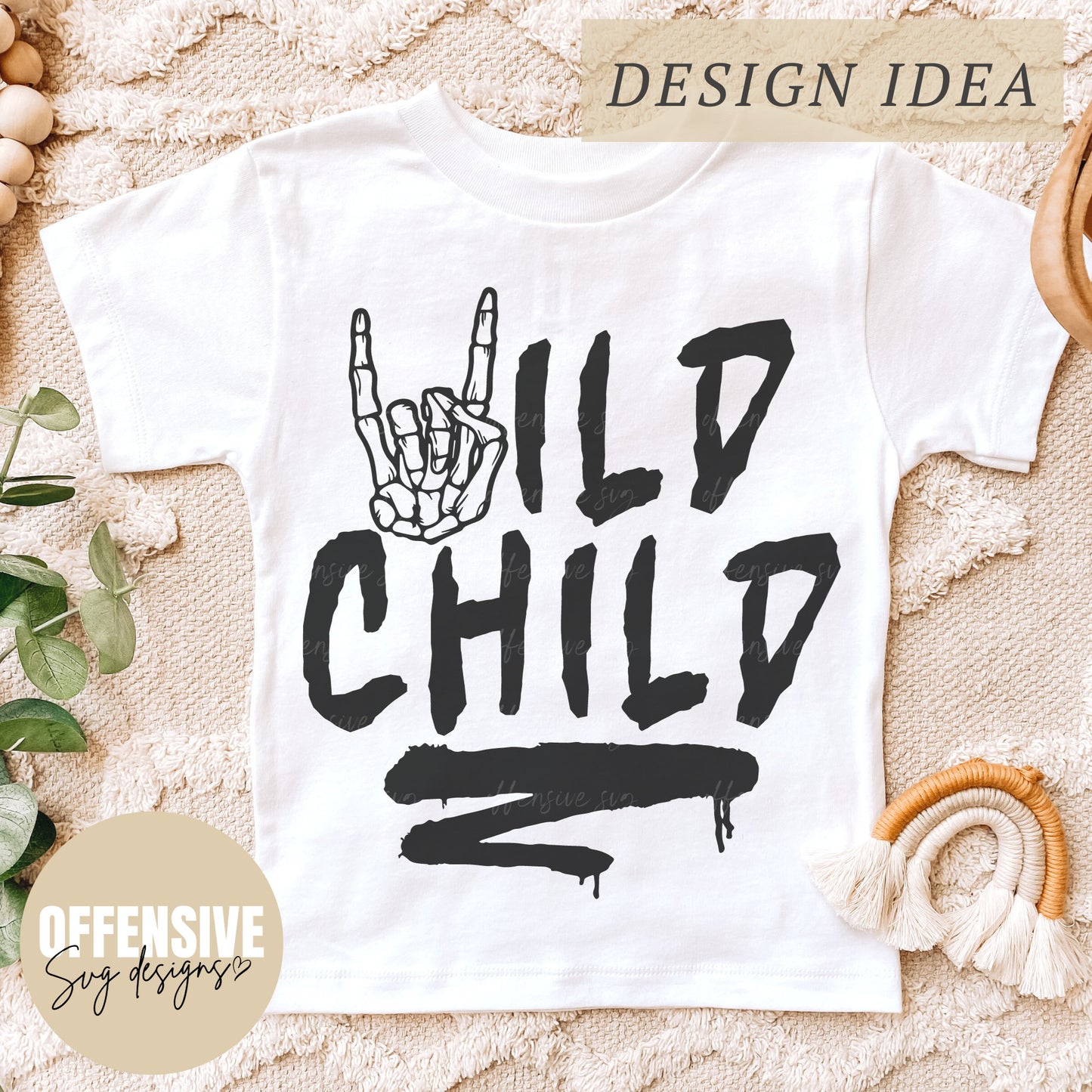 Wild Child SVG | Urban SVG | Grunge SVG | Skeleton Svg | Boys and Girls | Toddler, Kids Youth | By Offensive Svg