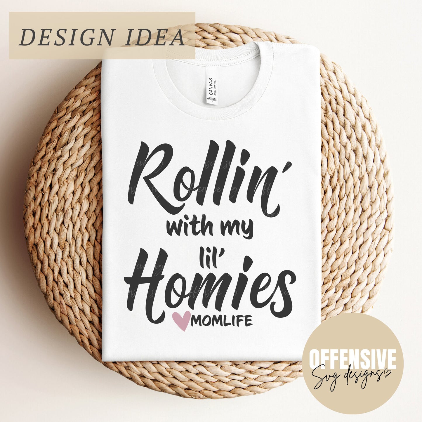 Rollin With My Homies Svg - Mothers Day Svg - Mom Life Svg - Car Decal Svg - Funny Mom Svg - Mamma Svg - Cricut Svg - Sublimation Png