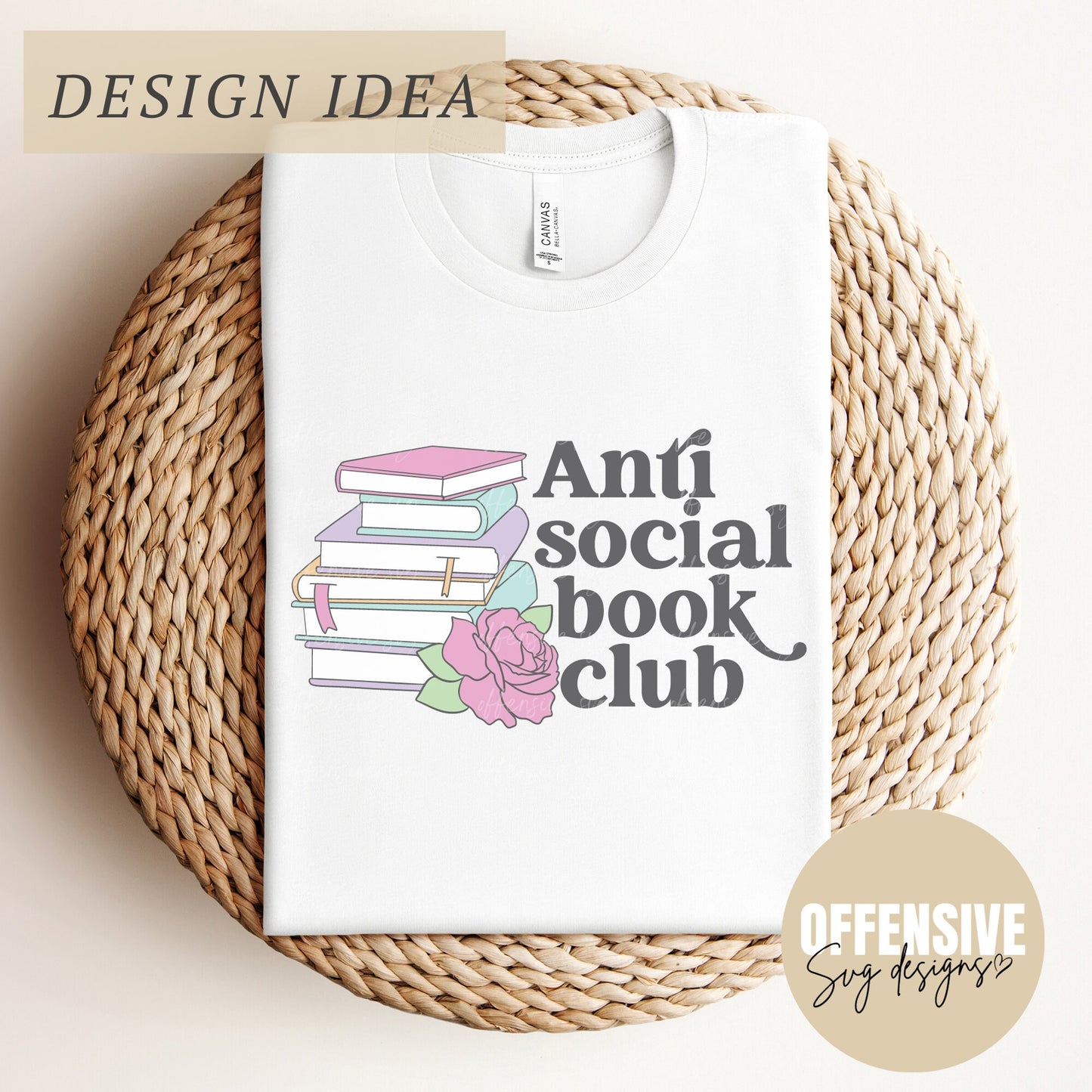 Book SVG | Book Clipart | Book Stack SVG | Read SVG | Antisocial Book Club | By Offensive Svg