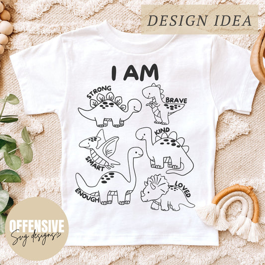 Dinosaur SVG, Affirmation SVG, Encouraging SVG, Kids Svg, Digital Download | By Offensive Svg