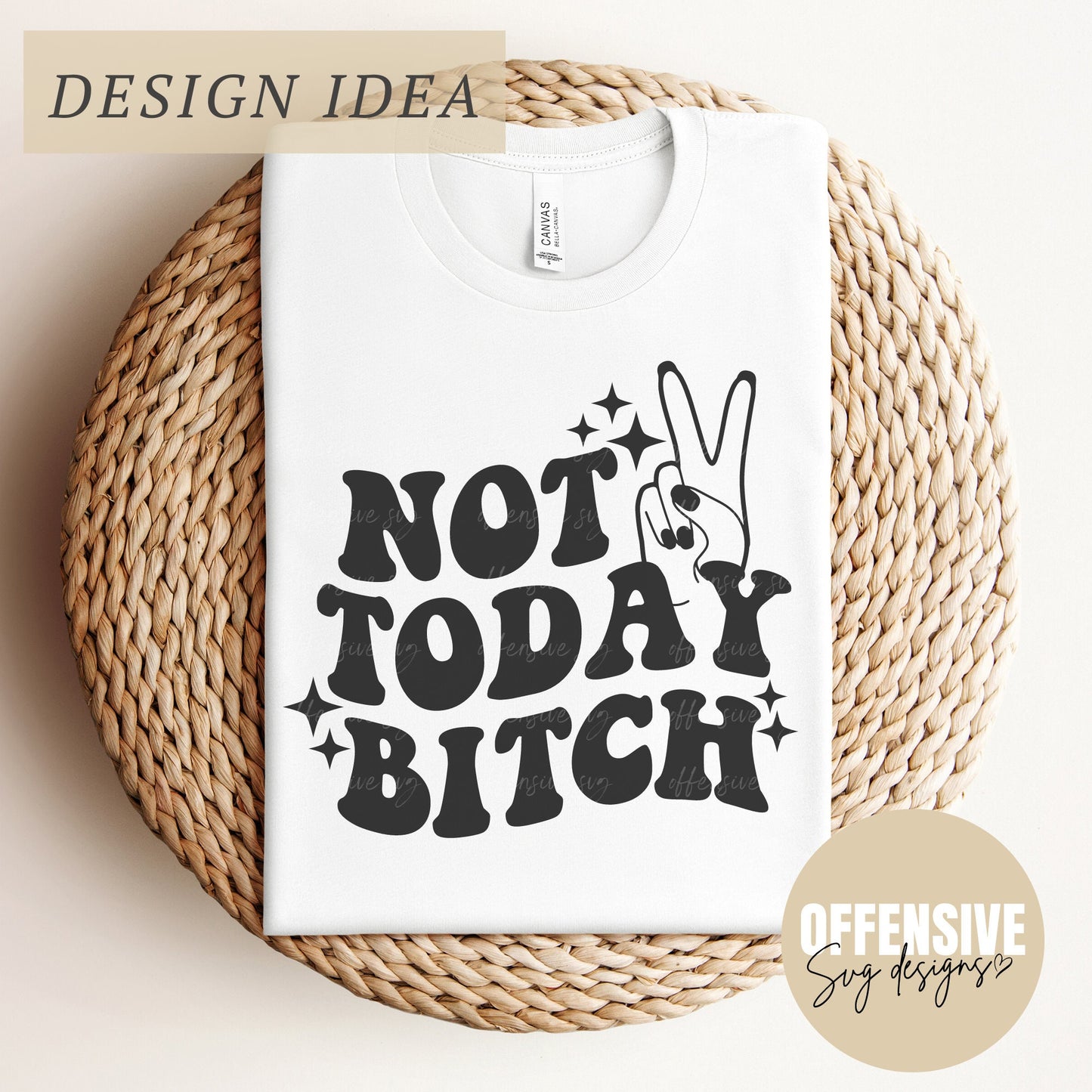 Sarcasm SVG |  Adult Humor SVG | Sassy SVG | Not Today Bitch | By Offensive Svg