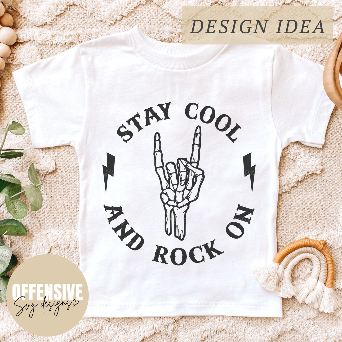 Stay Cool Svg - Rock On Svg - Skull Svg - Punk Svg - Youth Svg - Toddler Svg - Boys Svg - Rocker Svg - Svg For Shirts - Cricut Svg