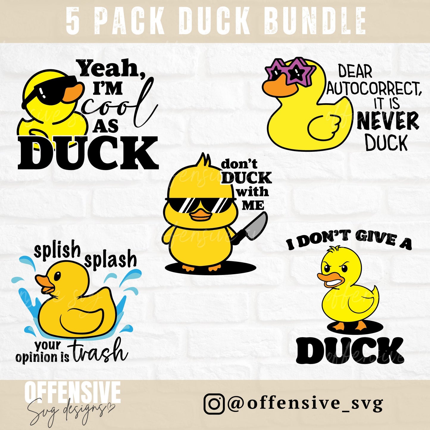 SVG Bundle, Rubber Duck SVG, Duck SVG, Sarcasm Svg, Funny Duck Svg, Snarky Svg, | By Offensive Svg