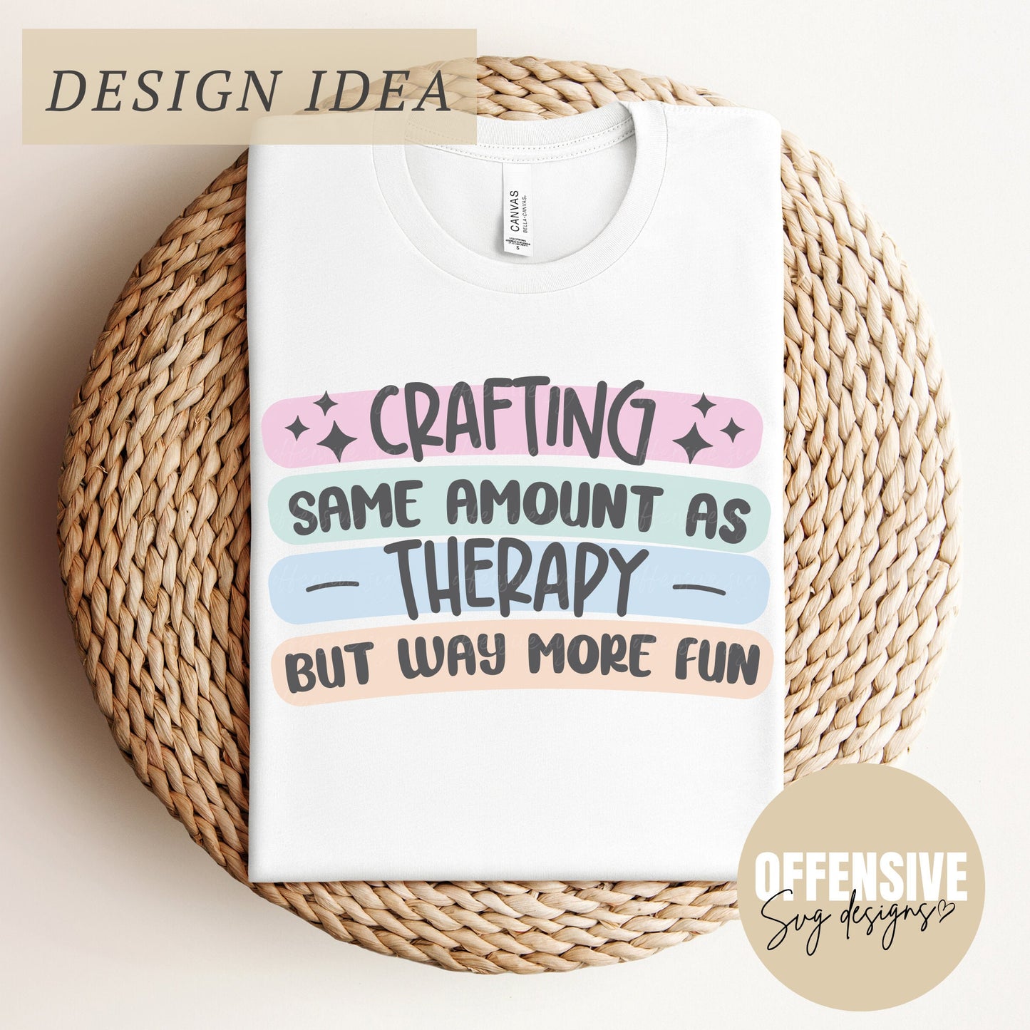 Crafting SVG, Crafting The Same Amount As Therapy But Way More Fun, Mental Health SVG, Sarcasm Svg, PNG Digital Download | By Offensive Svg