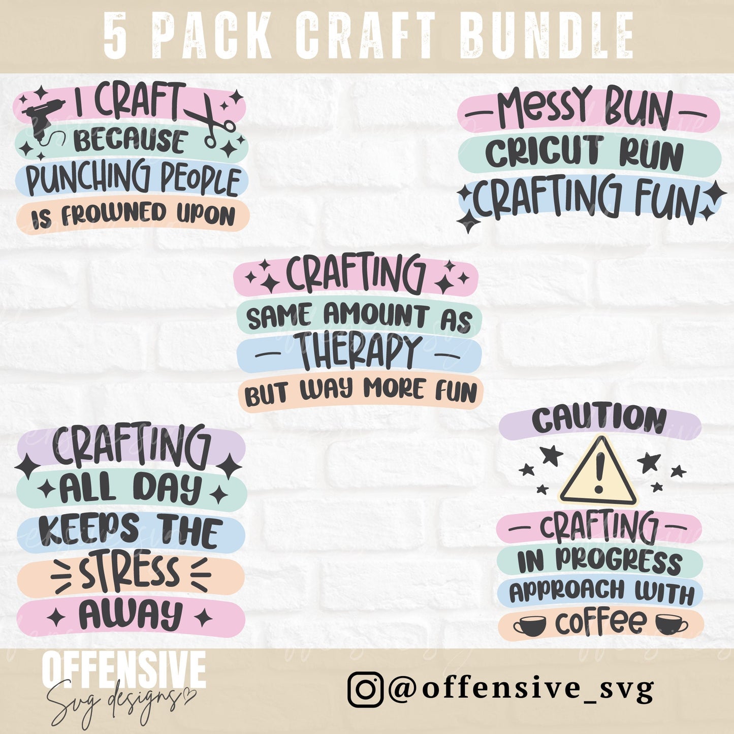 SVG Bundle, Crafting SVG, Mental Health Svg, Sarcasm Svg,  Sticker Svg, PNG Digital Download | By Offensive Svg