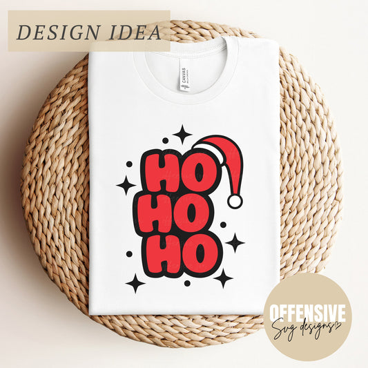 Ho Ho Ho SVG, Christmas SVG, Retro Christmas Shirt SVG, Santa Claus Svg | By Offensive Svg