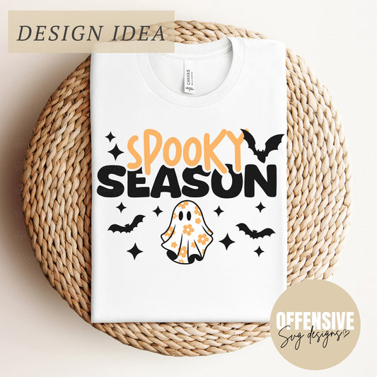 Spooky Season SVG, Cute Halloween Ghost SVG, Spooky Mama, PNG Digital Download | By Offensive Svg