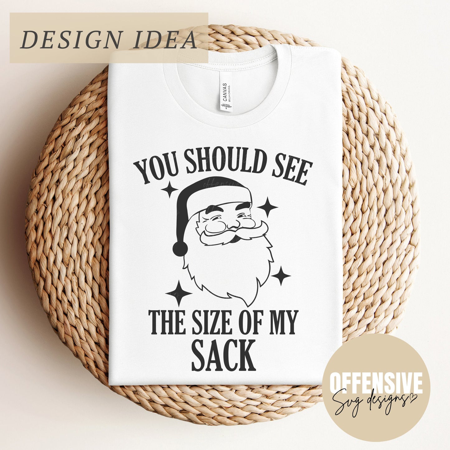 Adult Christmas SVG, Santa Claus SVG, Christmas Shirt Svg, You Should See The Size Of My Sack, PNG Digital Download | By Offensive Svg